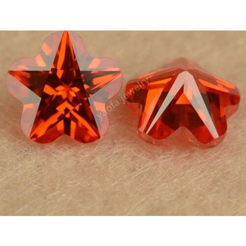 Wholesale 3*3~10*10mm Light Orange CZ Flower Cut Plum Shape Synthetic Amethystine Cubic Zircon Stone Loose Gems For Jewelry