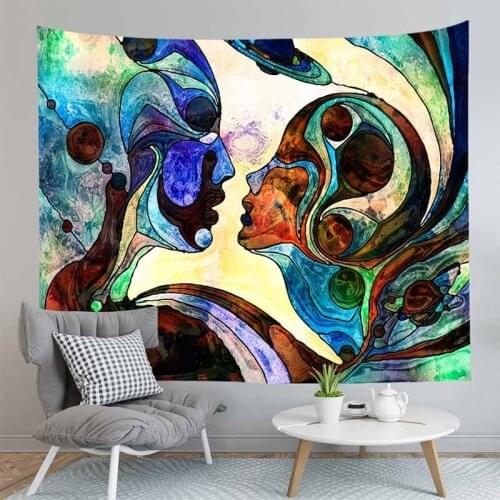 Psychedelic Abstract Character Tapestry Wall Hanging HomeDorm Decor Colorful Wall Tapestry Cloth Hippie Tapestry Wall Carpet