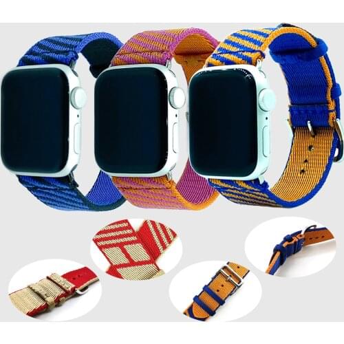 Premium-Grade Nylon Braid Jumping Single Tour Watch Strap for Apple Watch 3 4 5 6 SE 40mm 44mm 38mm 42mm Watch Band for iWatch