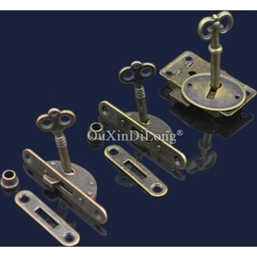 Retro Vintage 2Sets Antique Cupboard Wardrobe Drawer Locks Bronze Counter Cabinet Locks Funiture Lock