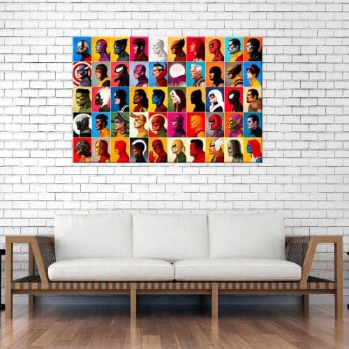 Marvel Avengers Head Portrait Poster Anime Painting Canvas Print On Wall Art Picture For Living Room Home Decor Frameless