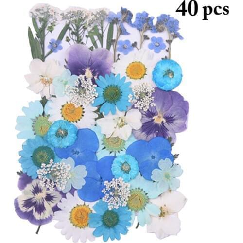 40PCS Kapmore DIY Pressed Flowers Natural Mixed Dried Craft Flowers Dried Flower Leaves Women Nail Art Flower Sticker