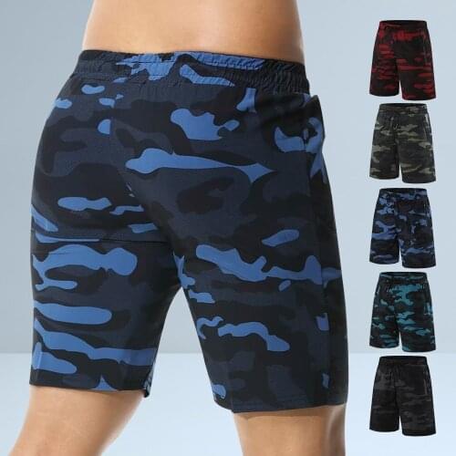 Summer Fitness Short Camouflage Jogger Shorts Men Zipper Pocket Running Sports Shorts Workout Quick Drying Gym Athletic Shorts