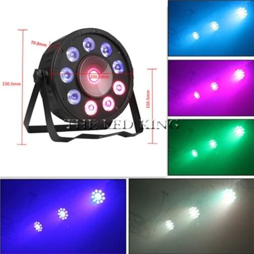 LED Stage Light Effect 9X12W+1X30W RGBW 4IN1 Flat Par DMX512 DJ Disco Lamp KTV Bar Party Backlight Beam Projector Spotlight