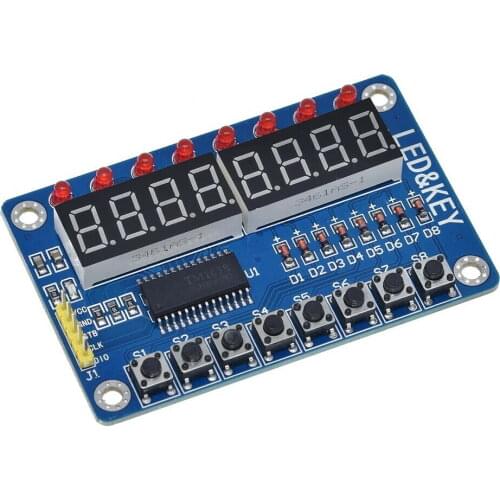 TM1638 LED Display Module 16 Keys 7 Segment 8Bit Digital Display Button TM1638 Driver Board LED Digital Tube For Arduino DIY