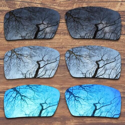ToughAsNails 3 Pairs Black.Silver.Blue Polarized Replacement Lenses for Oakley Eyepatch 1&2 OO9136 Sunglasses
