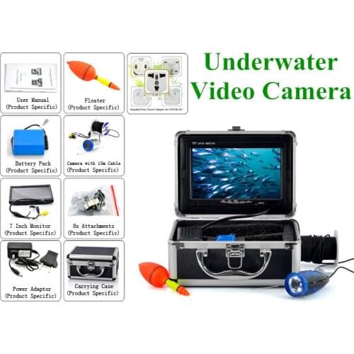 15m Fish Finder Underwater Fishing Video Camera 7" Color HD Monitor 1000TVL HD camera
