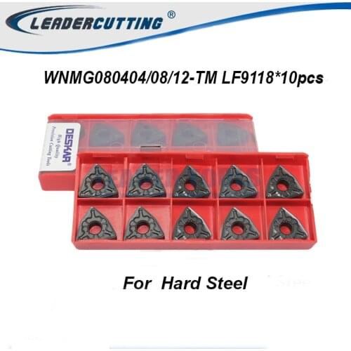 WNMG080404 WNMG080408 WNMG080412-TM LF9118*10pcs Deskar Turning carbide inserts,WNMG0804 Turning Tip for Hard Steel.WWLNR/MWLNR