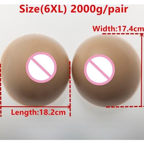 Large Boobs 2000g/Pair Brown Crossdress Breast Form Drag Queen Shemale Silicone Artificial Breast Transgender Boobs Tits