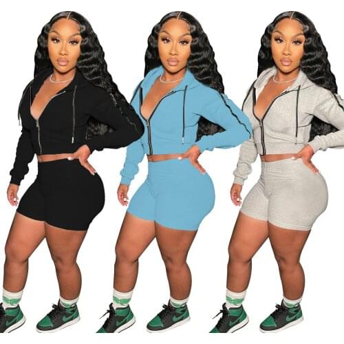 2021 Autumn Women Tracksuit Hooded Drawstring Coat And Pants Sportsuit Solid Color Streetwear Clothes For Women Outfit