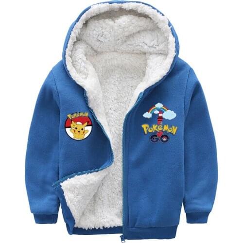 2-12Y Winter Sweater Lovely elf Go Hoodies Kids Jacket with Zipper Wool Liner Boys Coat Thicken Hooded Fur Baby Girl Outwear