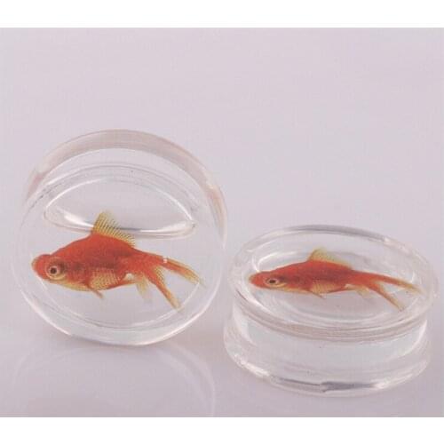 2PCS New Punk Transparent Acrylic Ear Plugs Tunnels Fish Flesh Expansions Piercing Ears Expander Fashion Women Men Body Jewelry