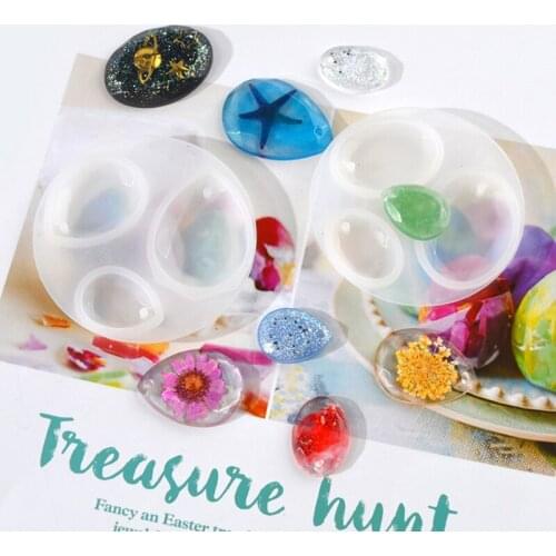 Oval Water Drop Pendant Epoxy Resin Mold Earrings Necklace Keychain Silicone Mould DIY Crafts Jewelry Ornaments Casting Tools