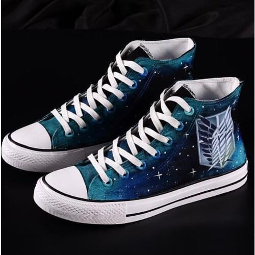 2021 New Arrival Anime Attack on Titan Scouting Legion Wings of Freedom Cosplay Student Canvas Casual Sport Shoes Fashion