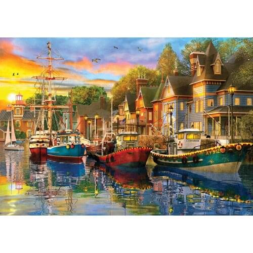 3000 pieces ks games Harbor Lights, Bird House Gardens, San Fran puzzle card games