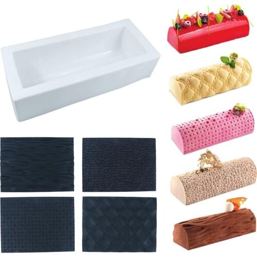 5Pcs Wood Heart Flowers Shape Texture Silicone baking Mat Cake Molds Baking Dessert Bakeware Cakes Tools