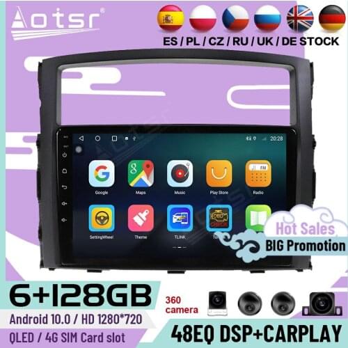 6+128G Carplay Multimedia Stereo Android Player For Mitsubishi Pajero 2006 2007 2008 2009 2010 2011 GPS Radio Receiver Head Unit