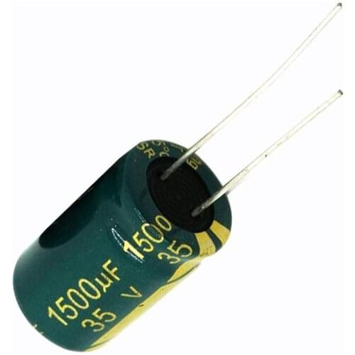 5pcs High frequency low resistance aluminum electrolytic capacitor 35V1500UF 1500uf35v volume: 13x25