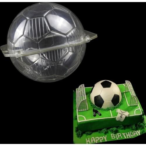 Football shape plastic chocolate mold polycarbonate Chocolate Molds candy pastry tools soccer ball cake Decorating tools