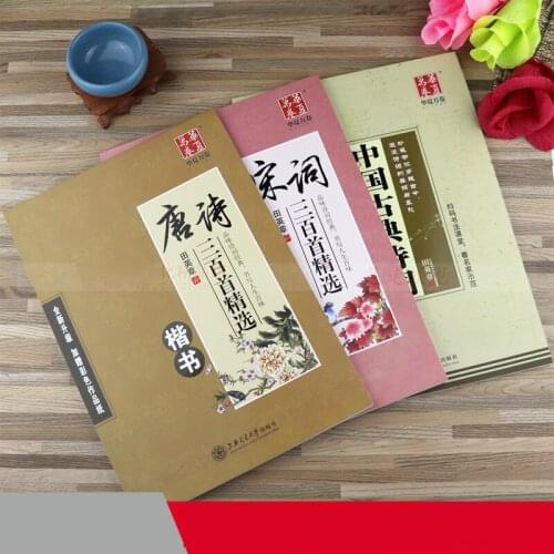 Chinese Pen Calligraphy Copybook Tang Poetry Song Ci Calligraphy Copybook Regular Script Chinese Character Practice Copy Book