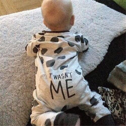 Newborn Baby Boy Girl Jumpsuits Cotton Outfit O-Neck Long Sleeve Dot Romper For 0-24M