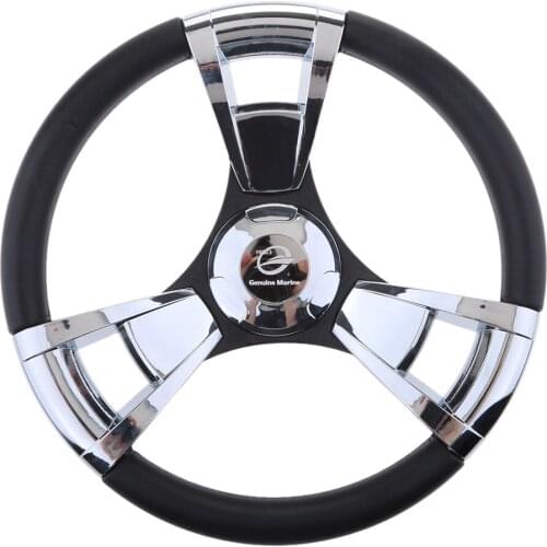 Polished Stainless Steel Boat Marine Steering Wheel 3 Spoke 13.7" inch