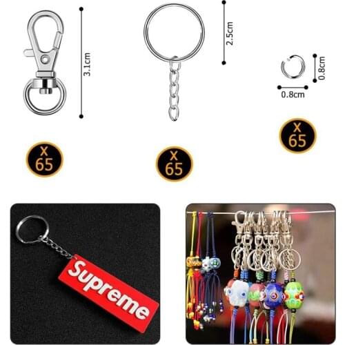 MLGB 195 Piece Swivel Snap Hooks and O Key Rings with Open Jump Ring Metal Lobster Claw Clasp Key Chain Parts for Craft DIY