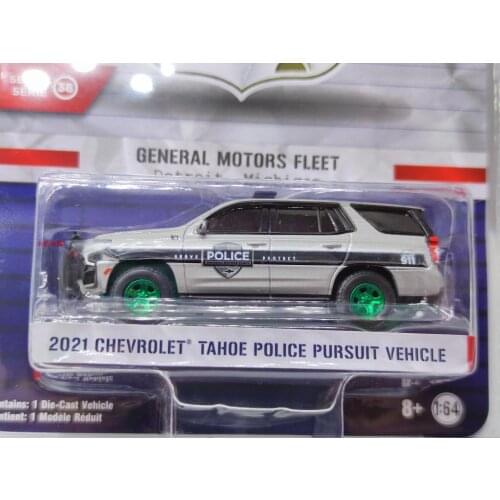 GreenLight 1:64 2021 CHEVROLET TAHOE PURSUIT VEHICLE green machine Alloy model car Metal toys for childen kids diecast gift