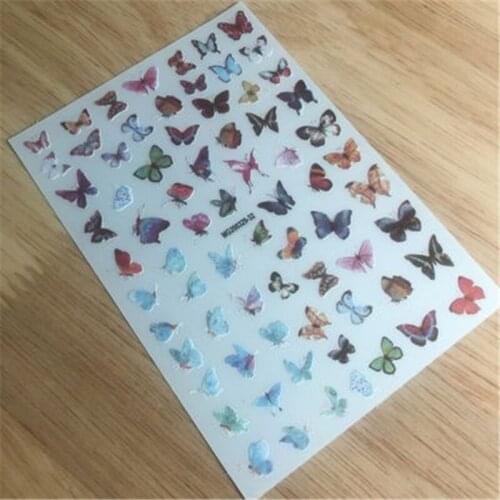 Japanese Style 3d DIY Back Glue Adhesive Butterfly Nail Stickers Nail Art Fashion Hot Selling Dry Nail Decals Nail Art Manicure