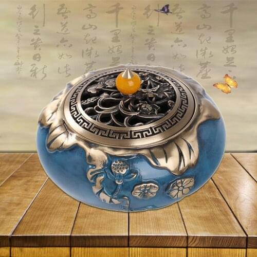 Small Copper Incense Burner Clear Lotus Incense Holder Sandalwood Incense Burner For Buddha Coil Incense Burner Home Furnishings