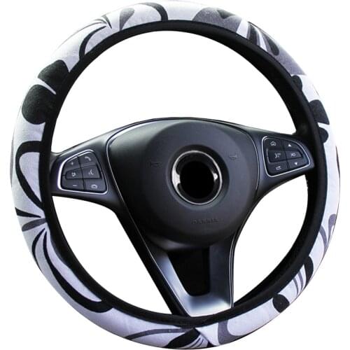 New Butterfly Print Elastic Car Auto Steering Wheel Cover No Inner Ring Wrap For 37-38CM/14.5"-15" M Size Hand Bar Protector