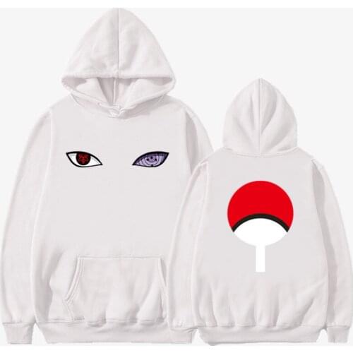 2019 Winter New Arrival Harajuku Anime Hoodies Naruto Uchiha Uzumaki Hatake Eyes Printing Pullover Sweatshirt Hip Hop Streetwear