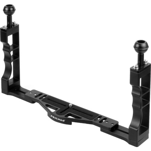 Feichao Aluminum Alloy Diving Tray Base Bracket Dual Handheld Grip for Gopro for DJI Action Camera Underwater Photography