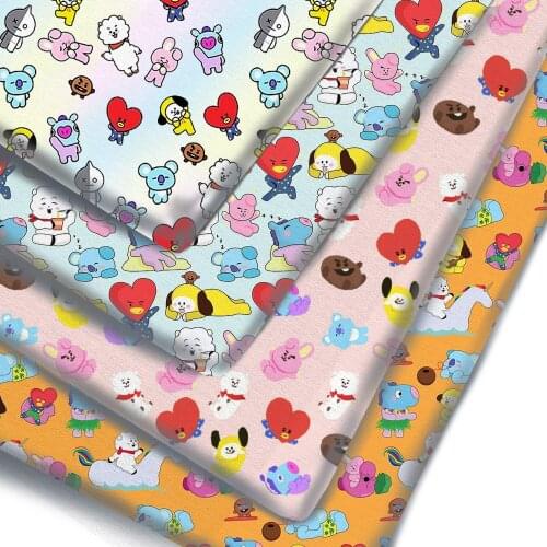 Half Yard Japanese Anime Dogs Pint Polyester Cotton Material Patchwork Sewing Quilting Fabrics Quilting Needlework DIY Cloth