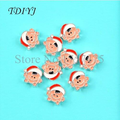 TDIYJ Popular Santa Claus Floating Charms, Christmas Child Charms for Memory Locket as Christmas Gifts for Women 20pcs/lot