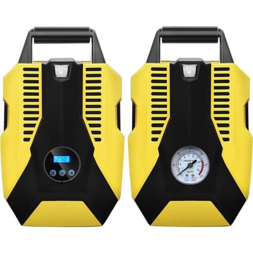 Portable digital mechanical watch 12V car air compressor pump 150 PSI tire inflator steam cigarette lighter plug car motorcycle