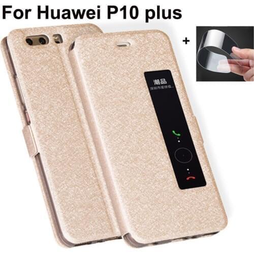 Luxury Front Window Leather Filp Case For Huawei P10 plus 5.5" phone cover P 10 plus back cases For Huawei P10plus bumper coque