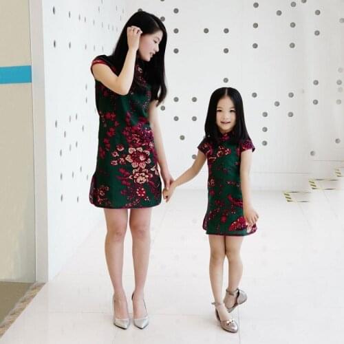 Family Look Mother Daughter Dress 2020 Family Clothing Mom and Daughter Dress Floral Print Mum Bebe Clothes Family Look Outfits