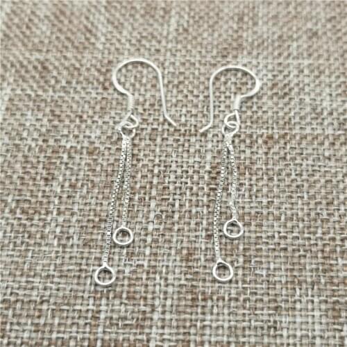 4 Pairs Sterling Silver Ear Wires Threader Earring Hooks for Jewelry Making