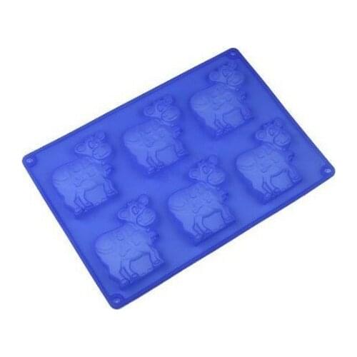 6 Cows Silicone Cake Baking Mold Cake Pan Muffin Cups Handmade Soap Moulds Biscuit Chocolate Ice Cube Tray DIY Mold
