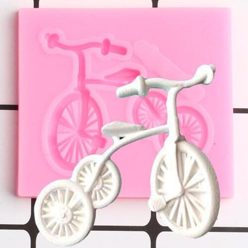 Bicycle Shaped Silicone Mold DIY Party Cupcake Topper Fondant Cake Decoration Tools Chocolate Baking Polymer Candy Clay Moulds
