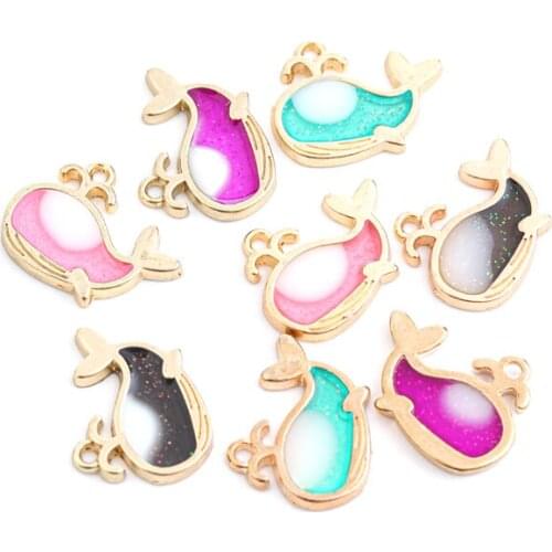 Xinyao 10pcs/Lot Cute Animal Baby Whale Charms Pendant Solid Color Charms For DIY Bracelet Necklace Earrings Accessories
