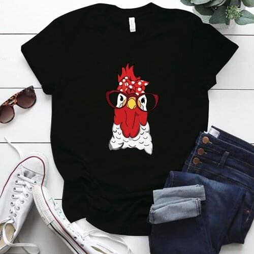 Stop Staring At My Cock Chicken Print Funny T Shirt Women Pattern O Neck Cotton Casual Woman Shirts Summer Style Gift Tees Tops