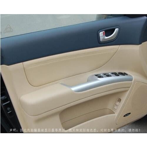 Microfiber Front / Rear Door Panels Leather Protective Cover For Hyundai Sonata 2005 2006 with Mount Fittings car interior