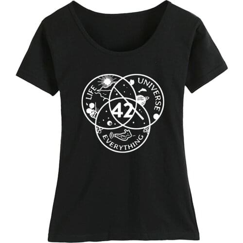 Life Universe Everything 42 Dolphin Flower Sun Ball Cloud Cotton Girl Woman Short Sleeve T Shirt Couple Clothes Summer ZIIART