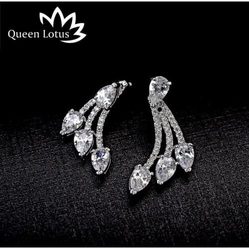 Queen Lotus Personality Exaggerated Serpentine Post-hanging Earrings AAA Zircon Stud Earrings For Women Wedding Jewelry Earings