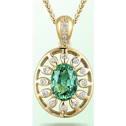 Vintage carving emerald gemstones green crystal pendant necklaces for women 18k gold color choker diamond eye of god jewelry