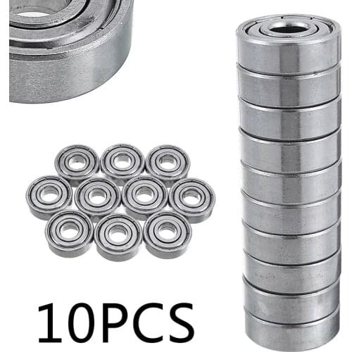 10pcs/lot For 3D Printers Parts 608ZZ Bearing Double Shielded Flanged Ball Bearing Mini 608ZZ Deep Groove Flanged Ball Bearing