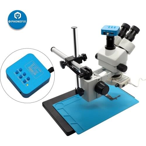 Digital hdmi usb microscopio camera 3.5X-90X simul-focal Trinocular Stereo Microscope soldering pcb circuit boards repair Kit
