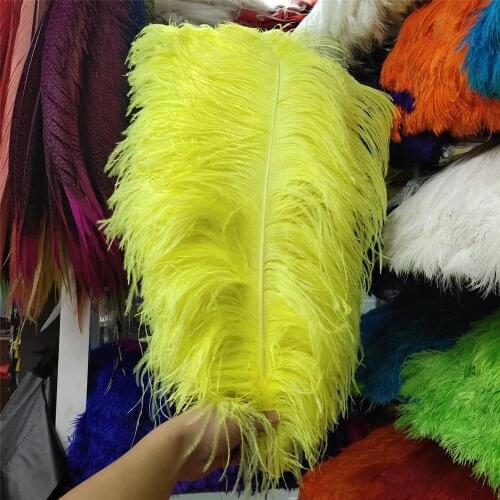 50 pcs High Quantity Fluorescent Yellow 24-26inch/60-65cm "thick Stem" Male Ostrich Feathers DIY Jewelry Craft Making Decoration